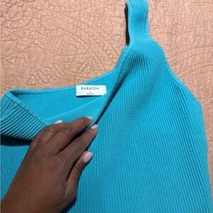 Babaton Blue Women's Shoulder tank - cropped